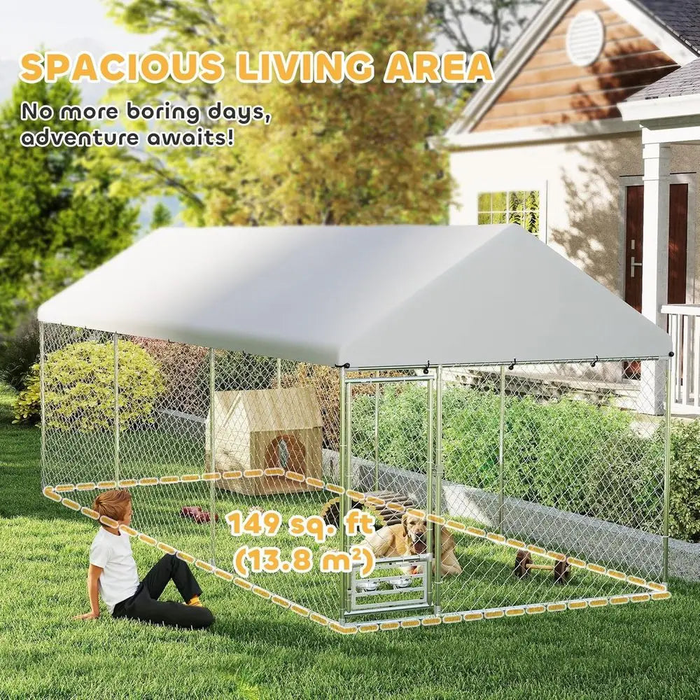 Heavy Duty Dog Kennel With Waterproof Roof And Secure Lock