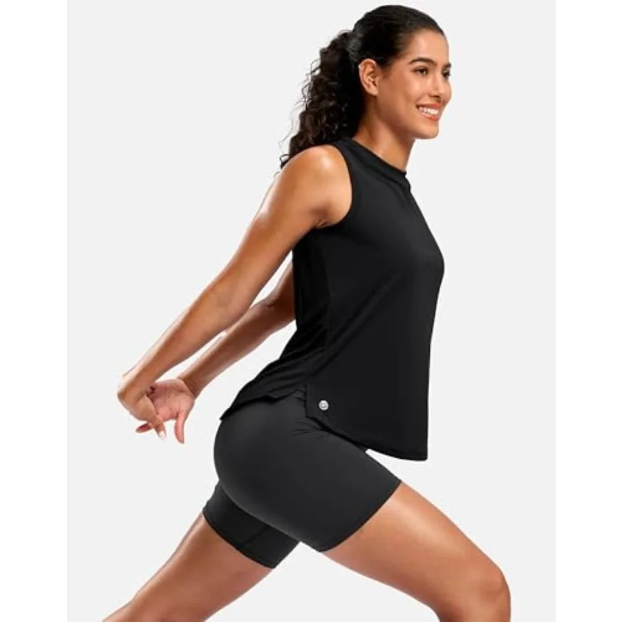 Womens Lightweight Bamboo Fiber Sleeveless Workout Top For Tennis Yoga Running