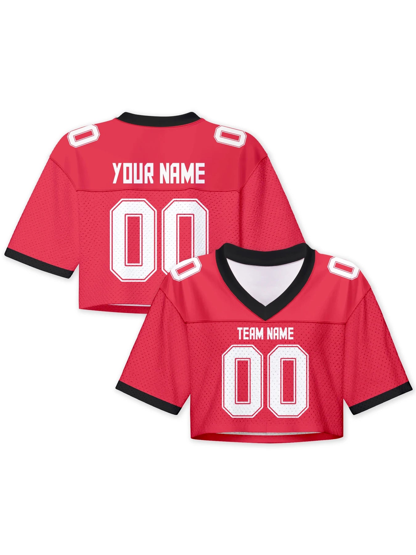 Custom American Football Jersey Crop Top for Women & Girls Plain Sporty Cropped Shirt Personalized Name Number Jerseys Fans Gift