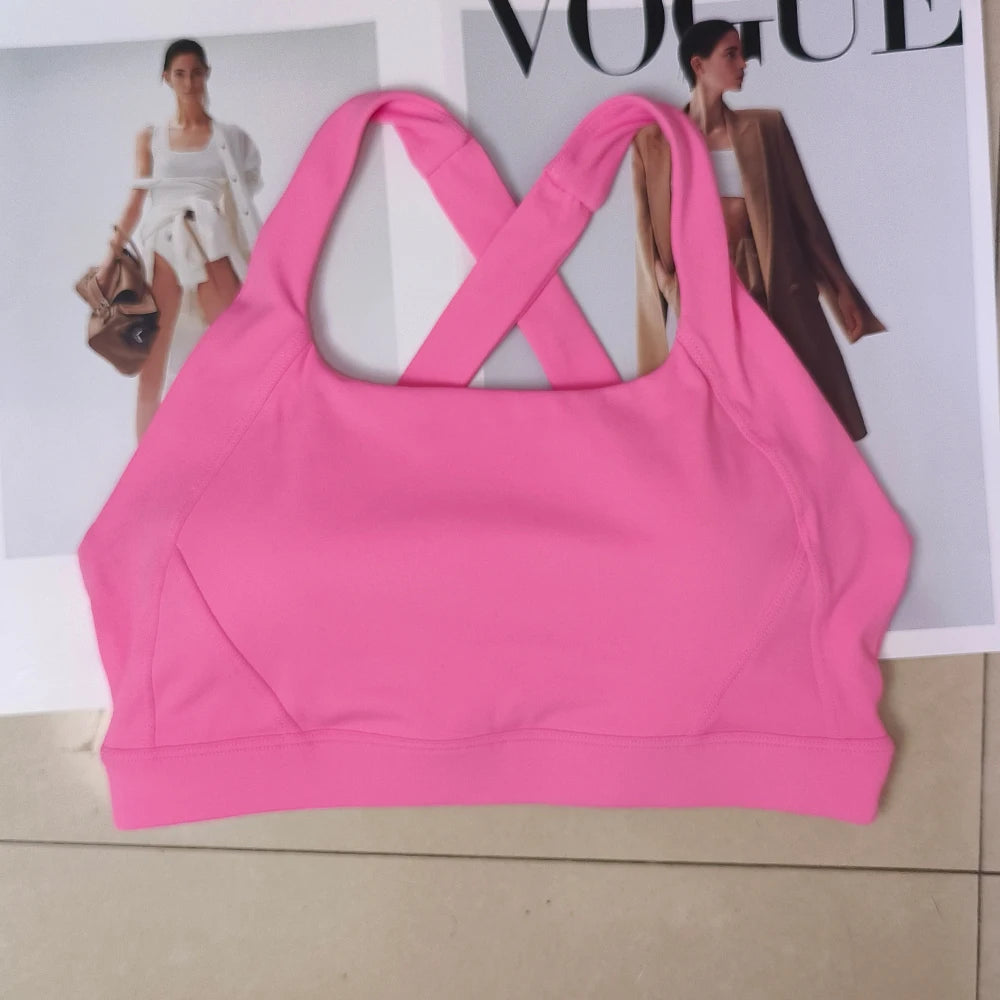 NONECN Women's Cross Back Sports Bra Quick Dry Yoga Vest