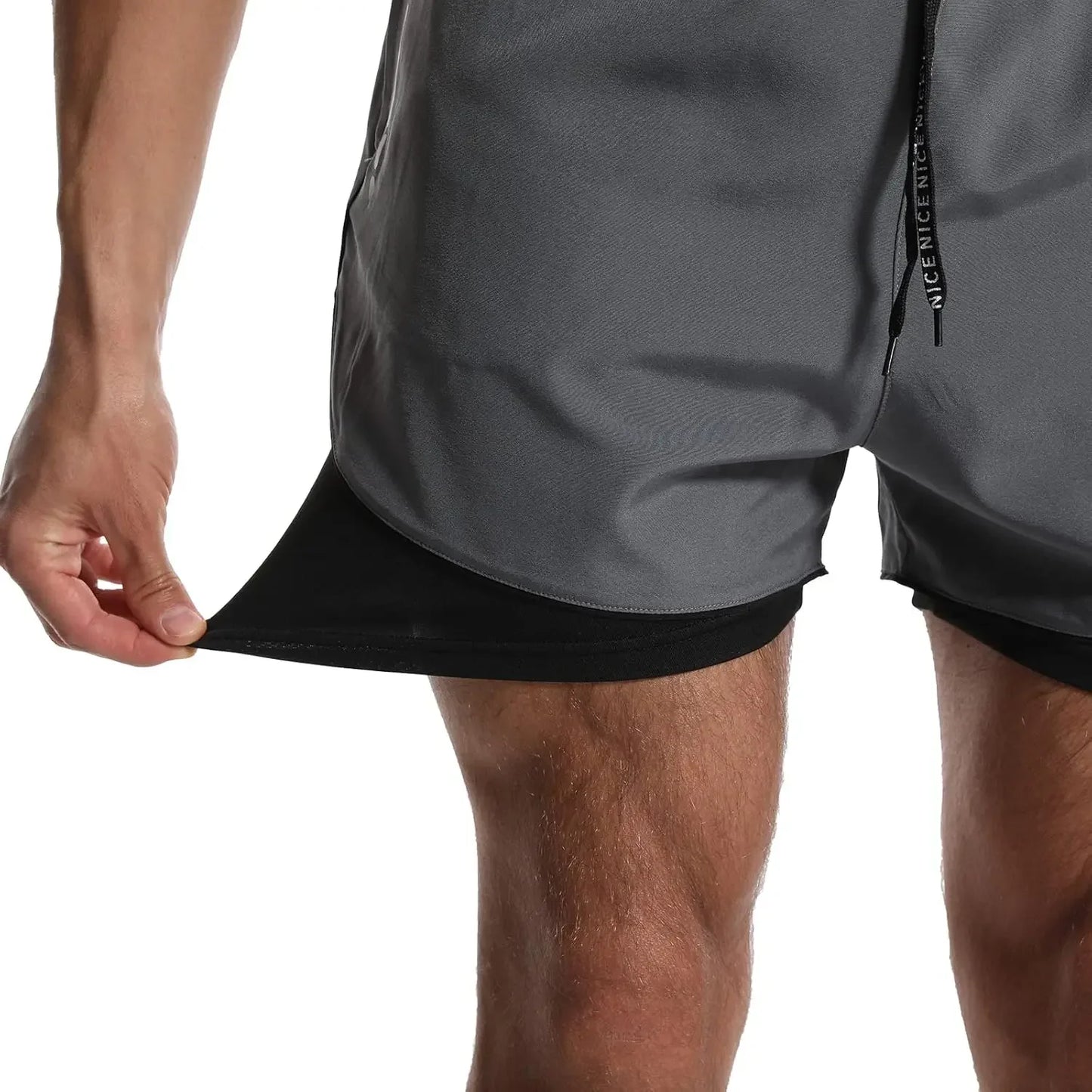 Men's Lightweight Ice Silk Quick-Dry Training Shorts With Zipper Pockets