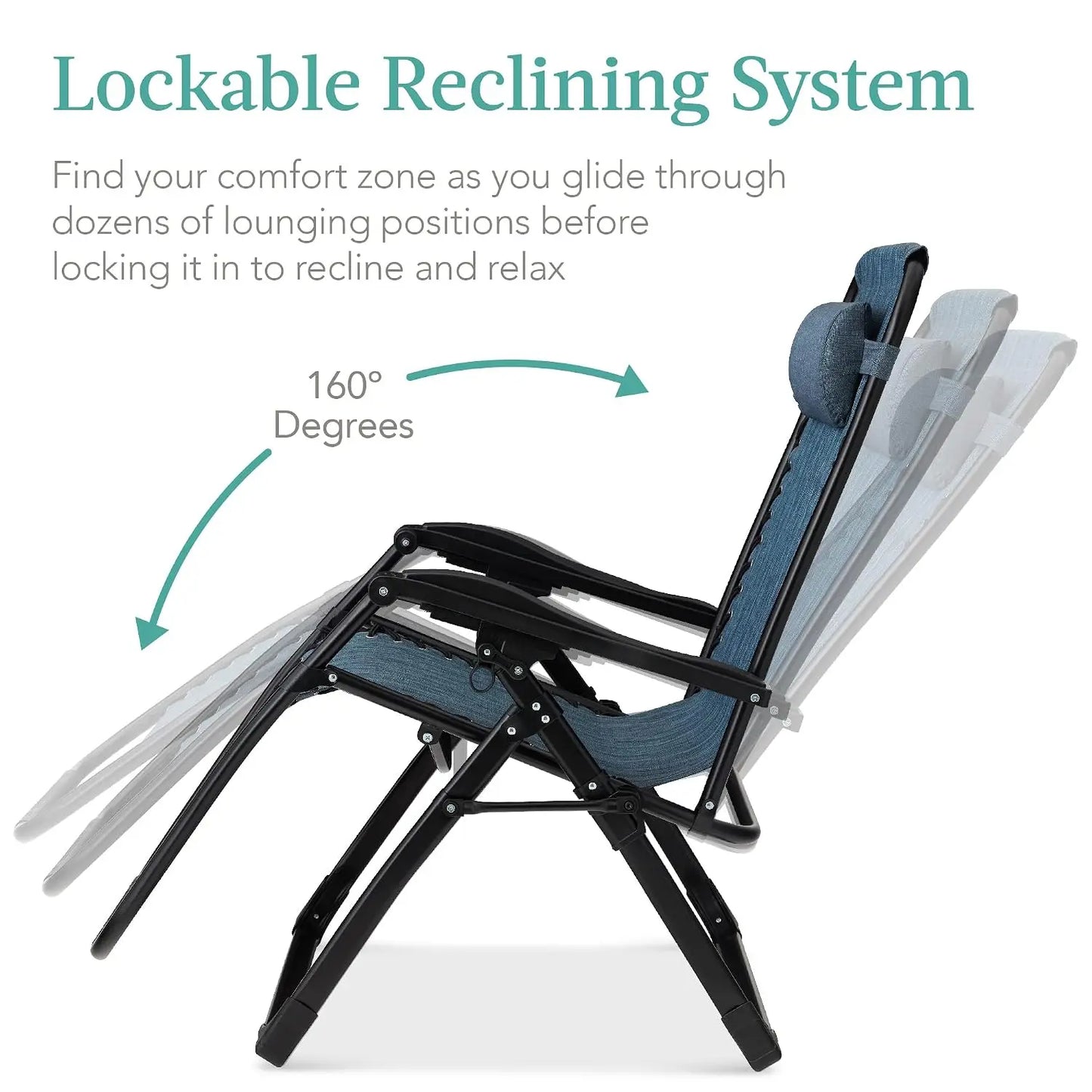 Zero Gravity Patio Chair With Removable Plush Cushion And Cup Holder