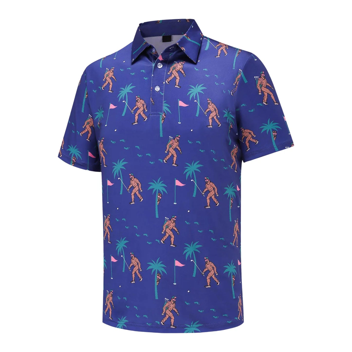 Men's Button-Up T Shirt Beachwear Breathable Quick-Dry Short Sleeve