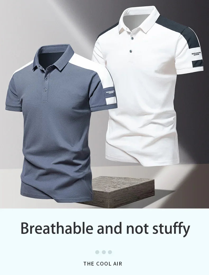 Lane JT Men Polo Shirt Summer Ice Silk Cotton Casual