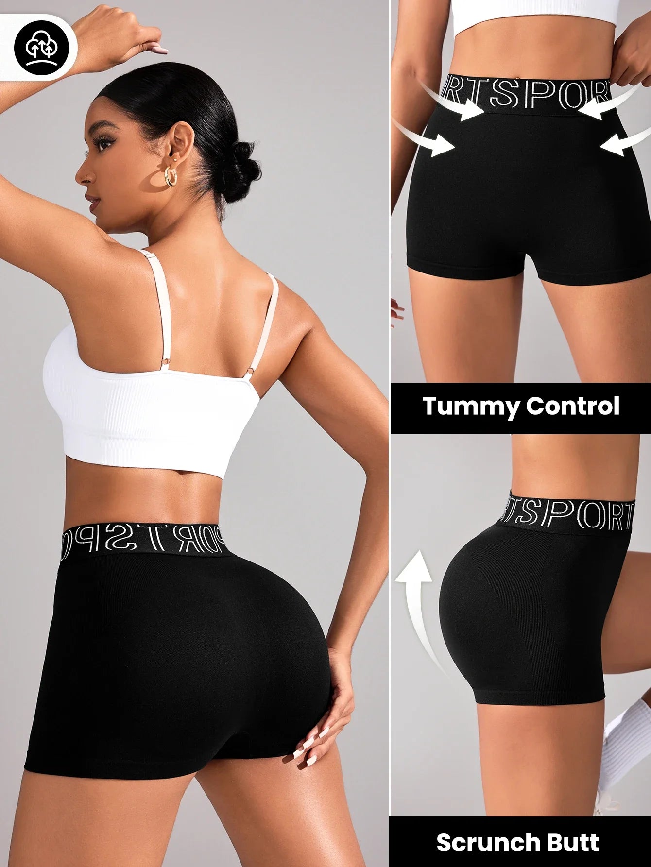 Women Yoga Shorts High Waist Nylon Elastane For Gym And Workout