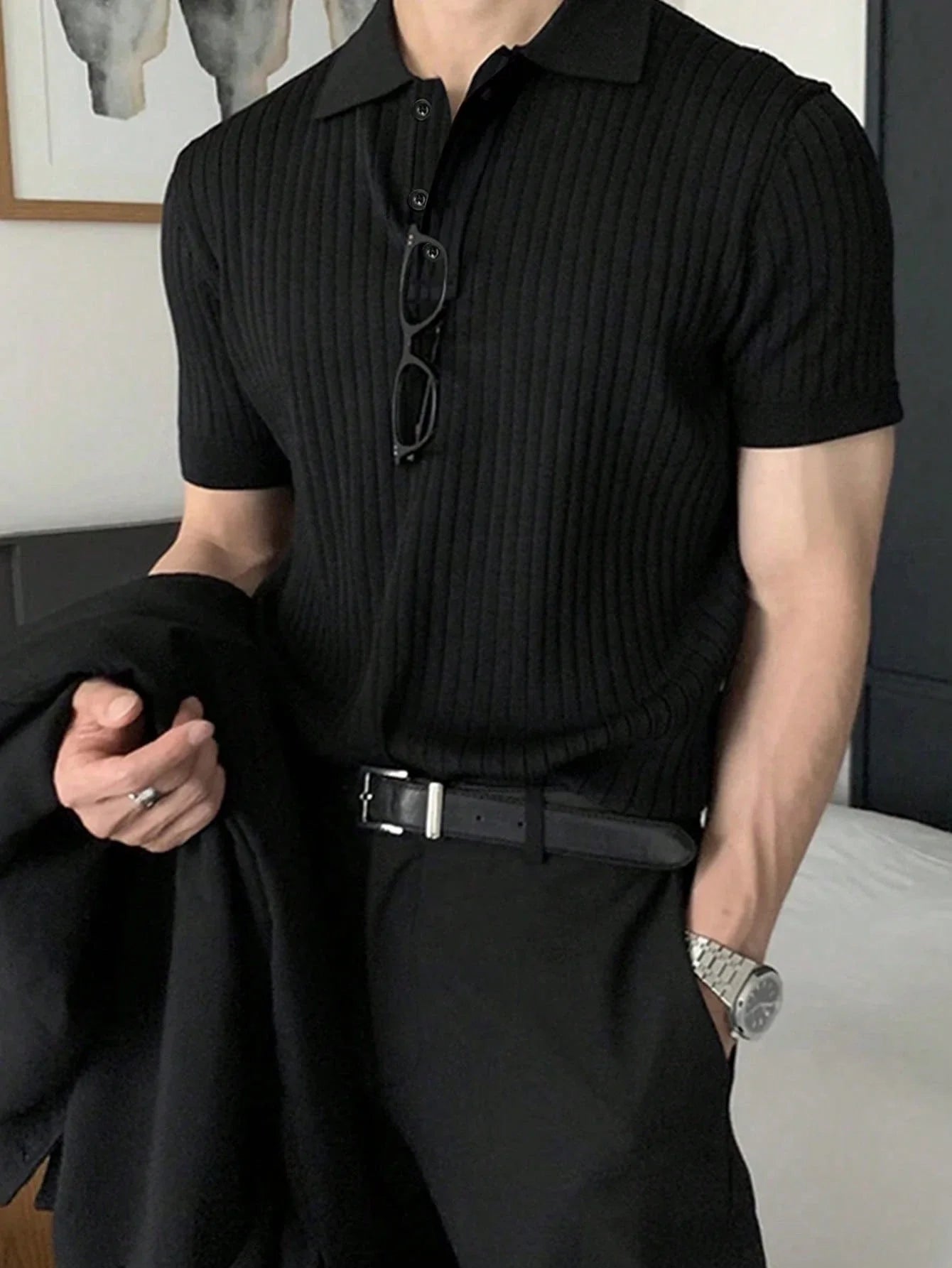 Men's Short Sleeve Polo Shirt Cotton Blend Breathable Casual