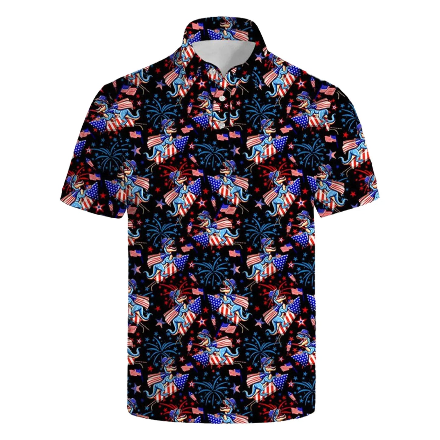 Men's Button-Up T Shirt Beachwear Breathable Quick-Dry Short Sleeve