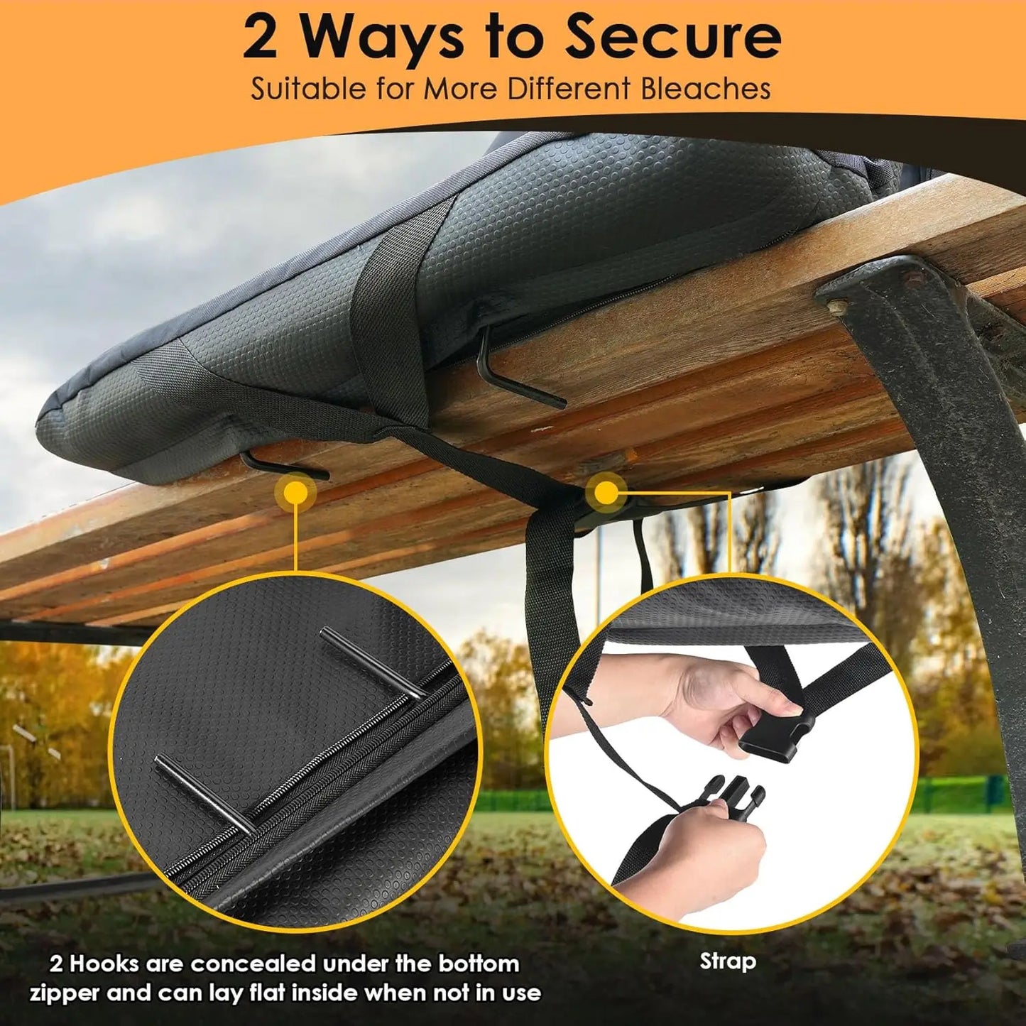 Dual Sided Heated Stadium Seat With Back Support For Bleachers