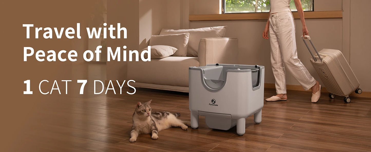 Furoomate F6 Self Cleaning Litter Box Open Top Odor Control