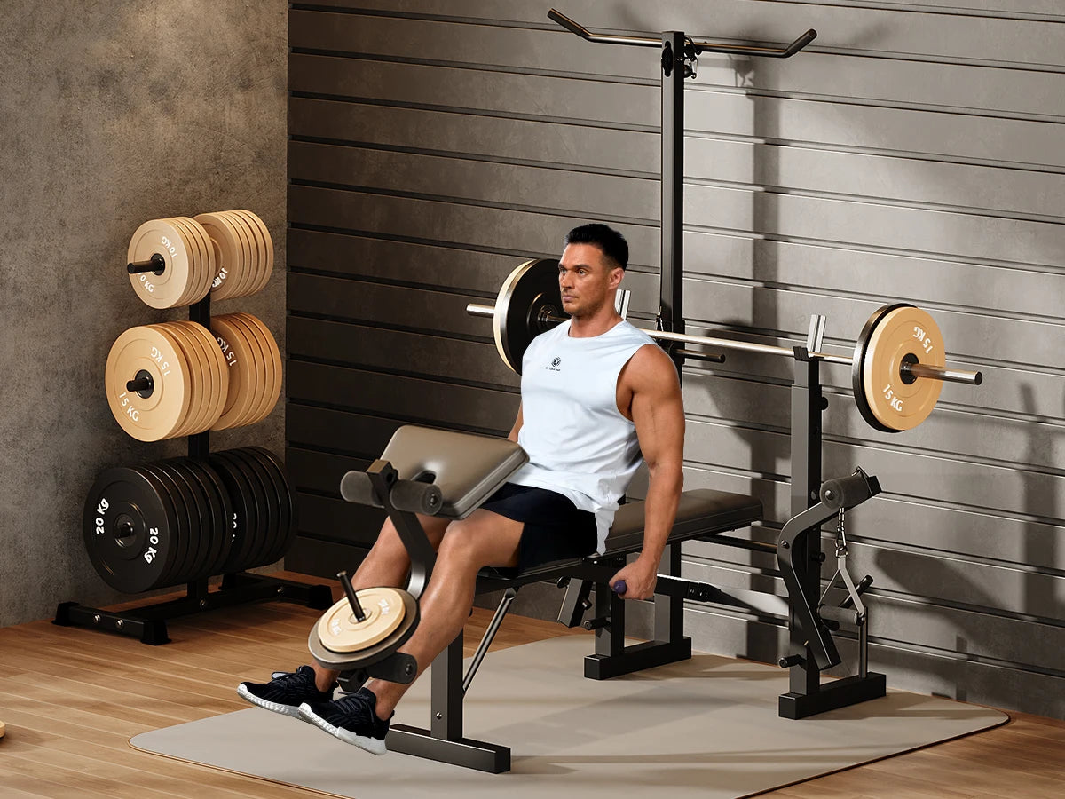 HiMISS Adjustable 4-in-1 Weight Bench With Leg Developer And Rack