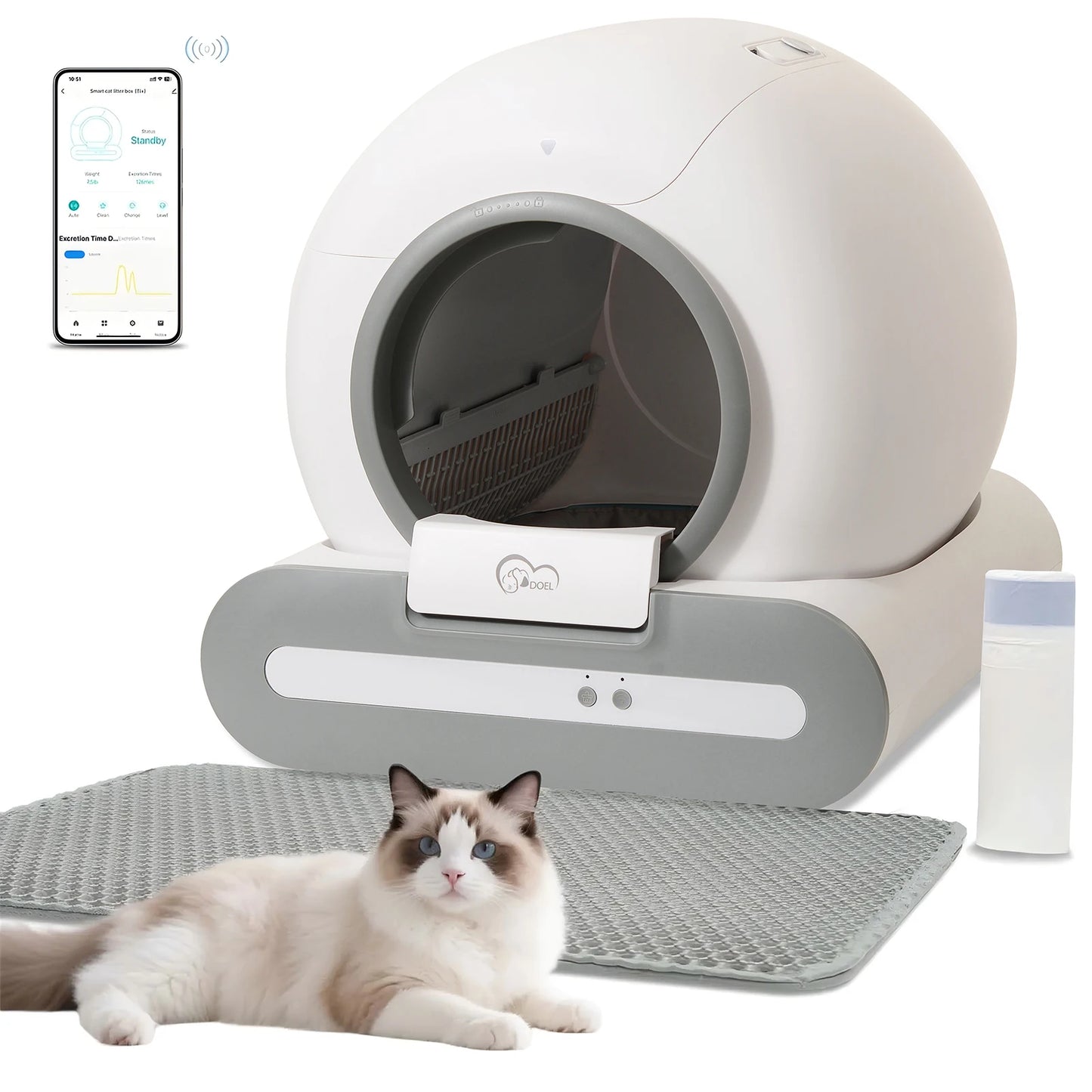 DOEL Self Cleaning Cat Litter Box AppEnabled 2 4G WiFi