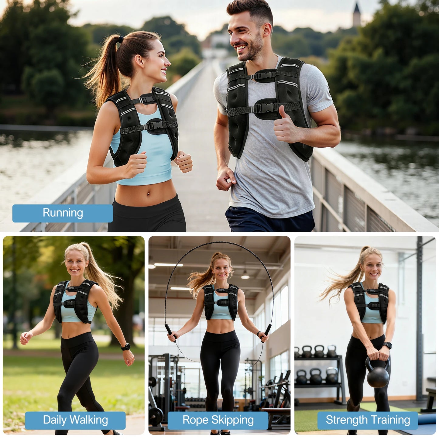 NONECN Weighted Vest For Fitness 6lb 12lb 18lb 22lb