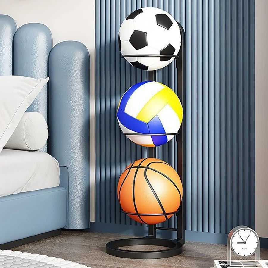 Indoor Kids Ball Storage Rack For Basketball Football Volleyball Kindergarten