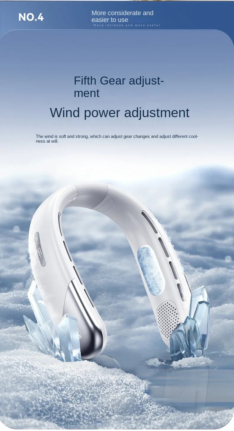 DELIXING 10000mAh Portable Neck Fan Bladeless Silent Rechargeable