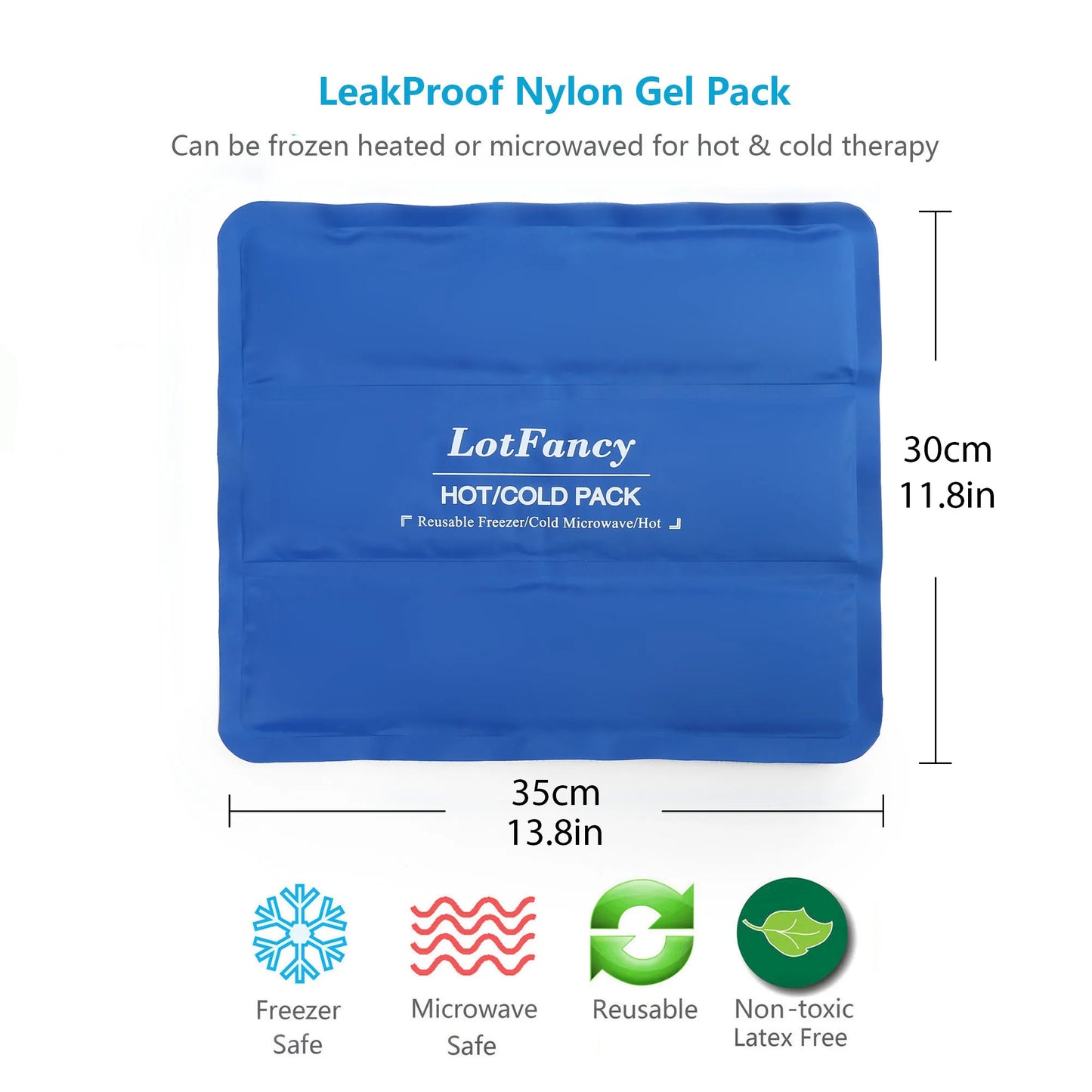 Ice Pack for Injuries, Reusable Large Hot Cold Pack for Therapy, Heating or Cooling Gel Pad for Back Shoulder Knee Waist Sprains