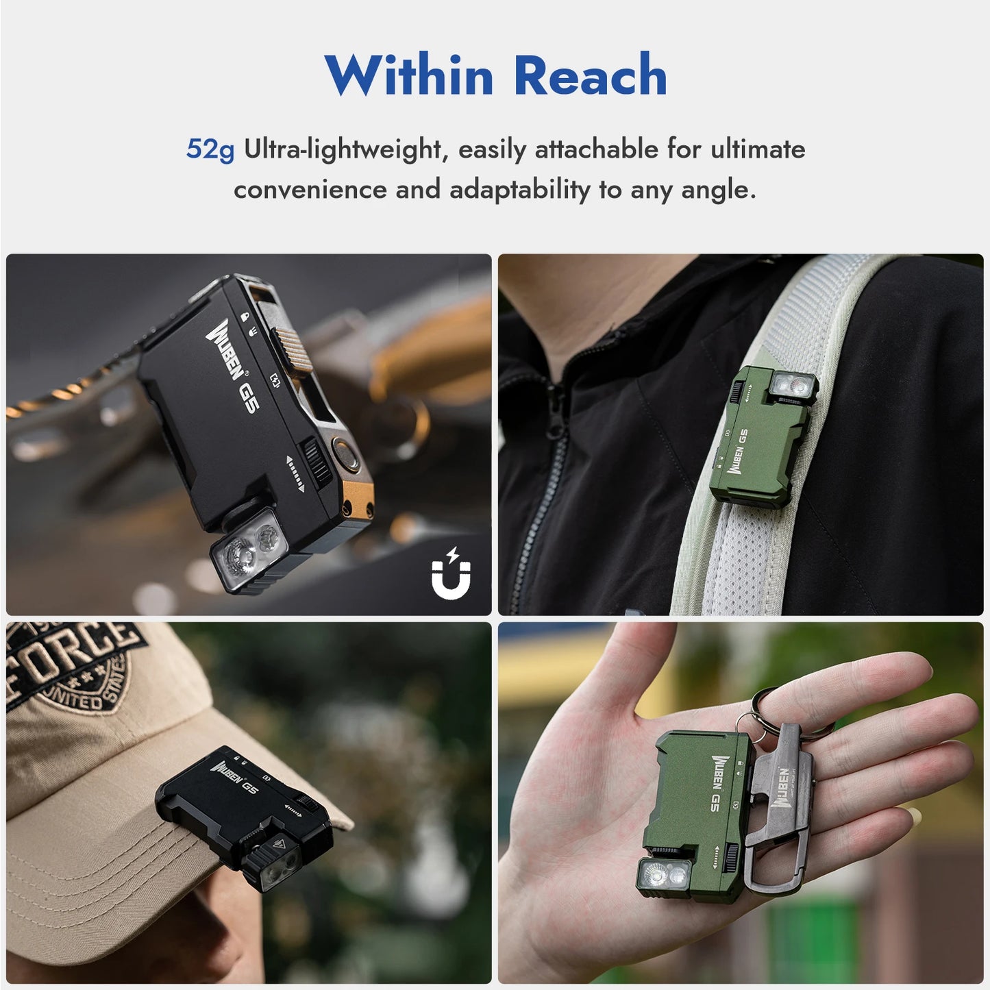 WUBEN H4 G5 Rechargeable LED Flashlight With RGB Light Outdoors