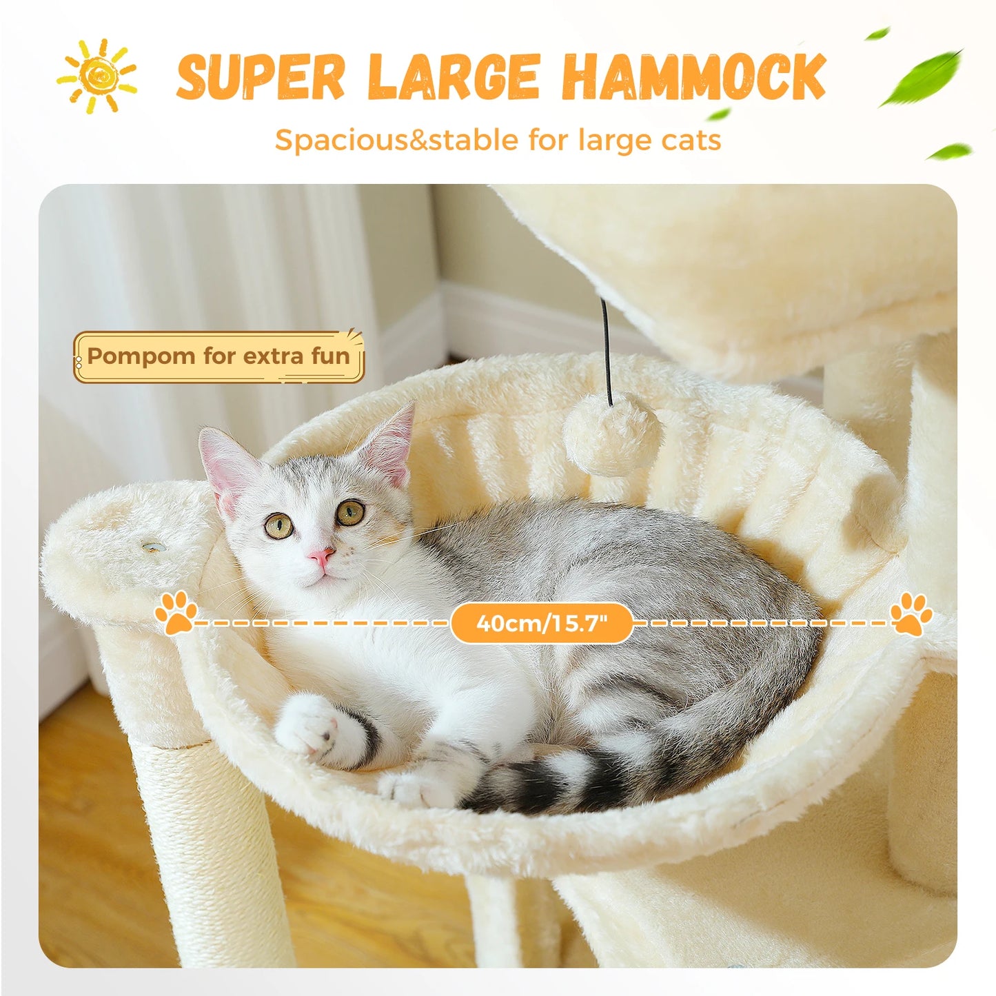 PEQULTICN Multi Level Cat Tower With Sisal Scratching