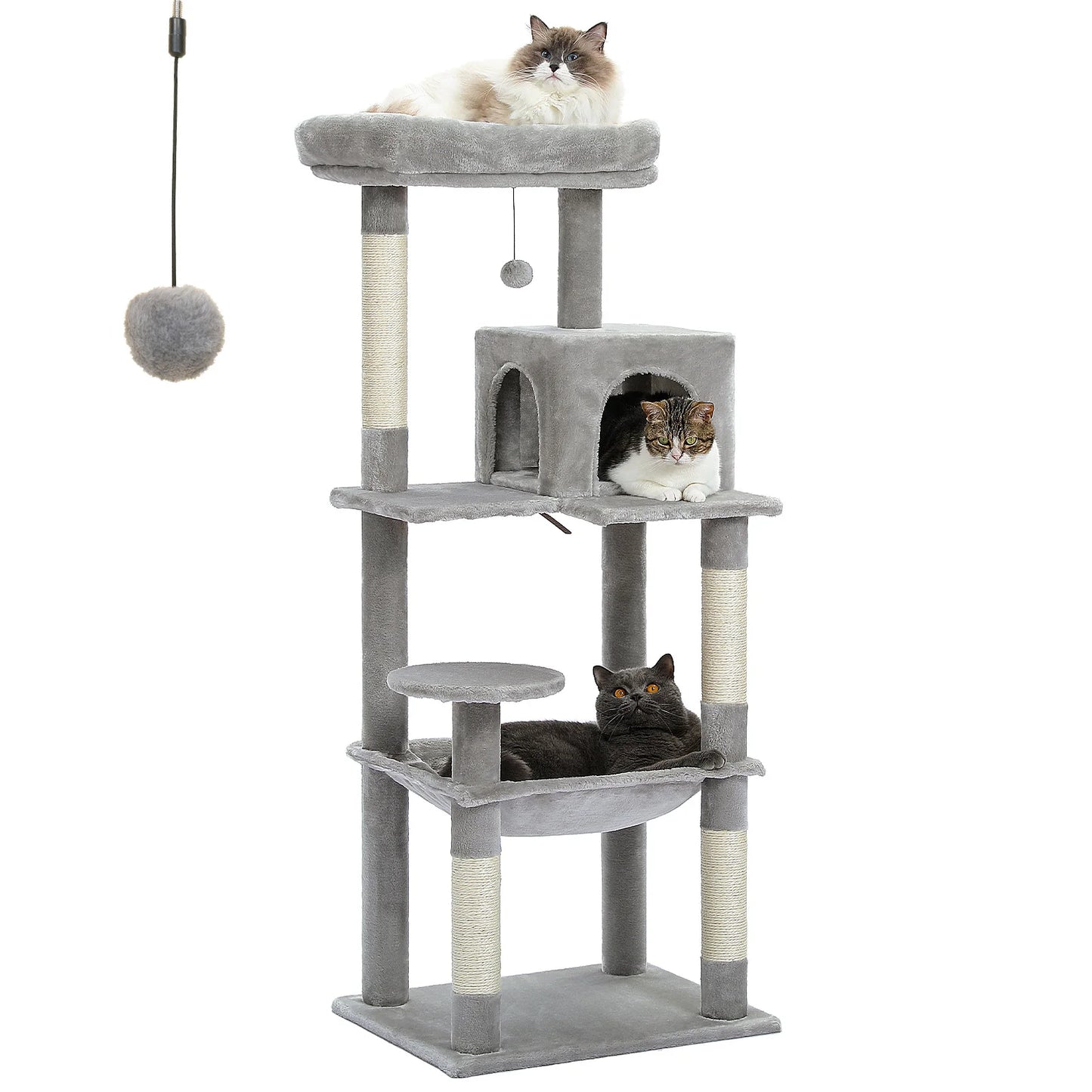 PAWZ Road 5-Level Cat Tower Indoor Cats With Hammock