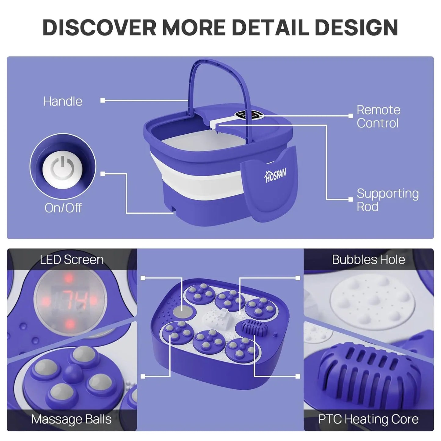 Electric Foot Spa With Heat And Shiatsu Massage Balls