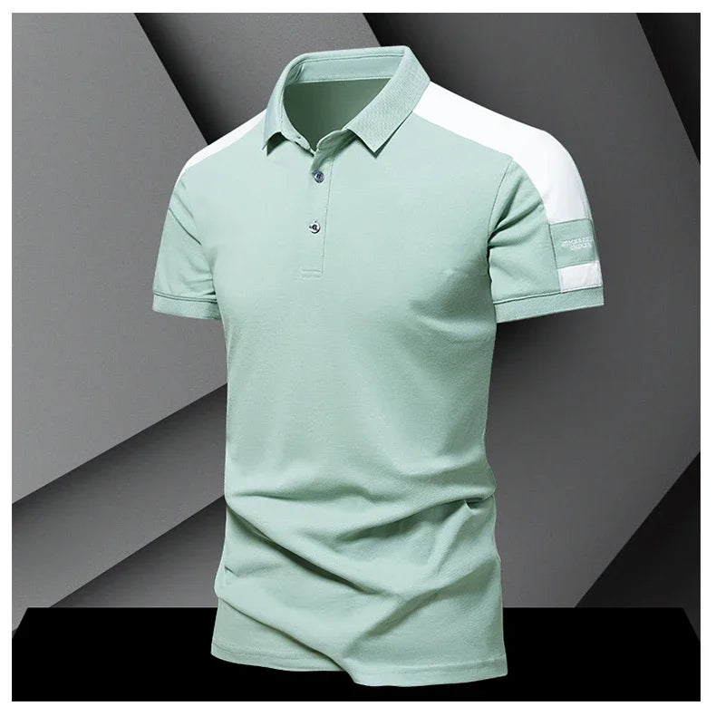 Lane JT Men Polo Shirt Summer Ice Silk Cotton Casual