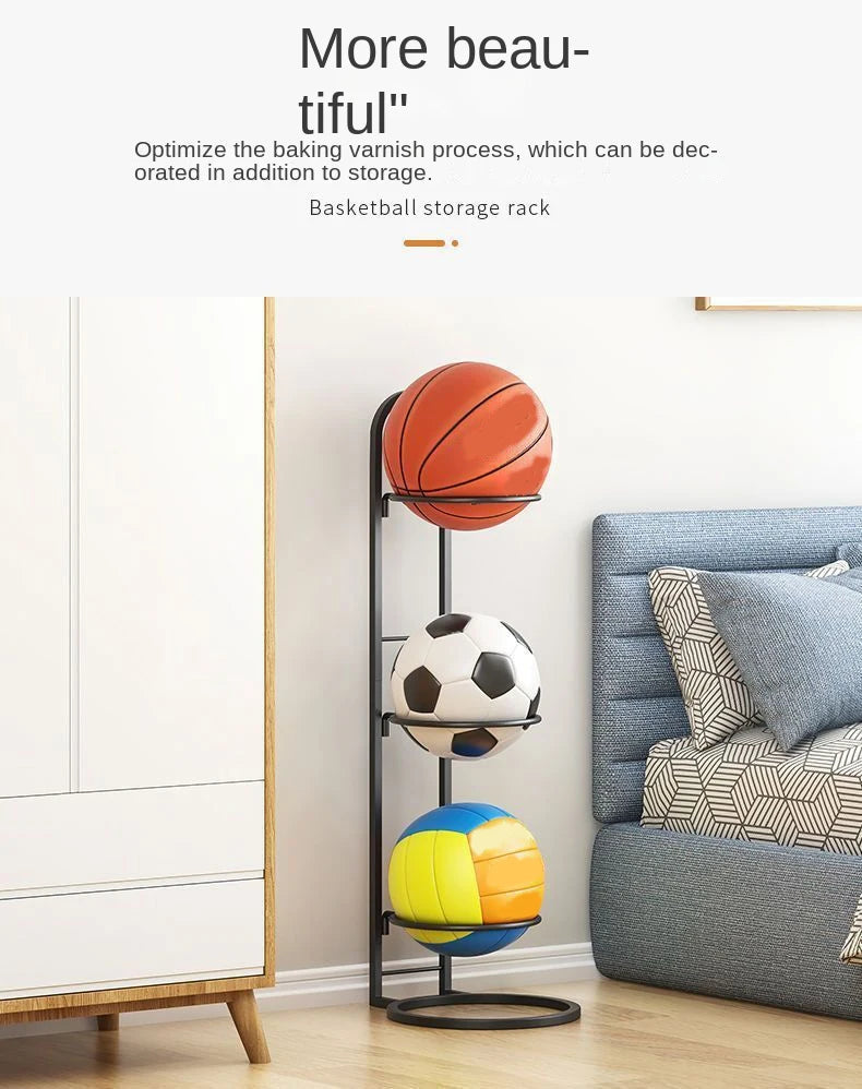Indoor Kids Ball Storage Rack For Basketball Football Volleyball Kindergarten