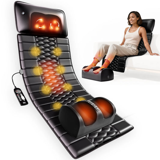 HOMEMASSA Shiatsu Full Body Massage Mat With Heat Ten Motors