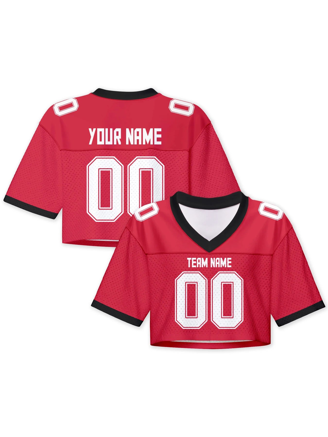 Custom American Football Jersey Crop Top for Women & Girls Plain Sporty Cropped Shirt Personalized Name Number Jerseys Fans Gift