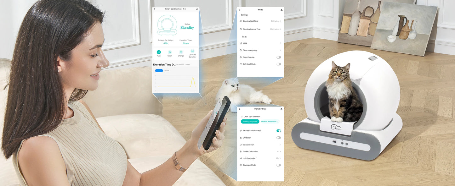 DOEL Self-Cleaning Cat Litter Box With App Control