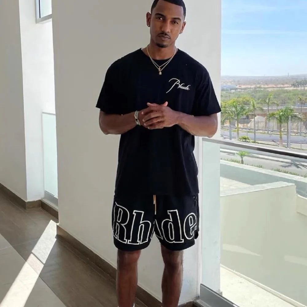 Casual Men's Hip Hop Print Shorts for Spring and Summer