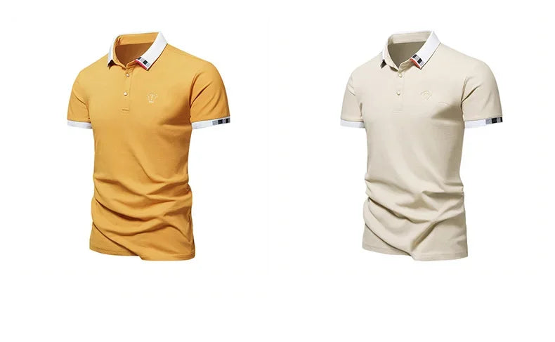 Lane JT Mens Pure Cotton Short Sleeve Polo Shirt Lapel