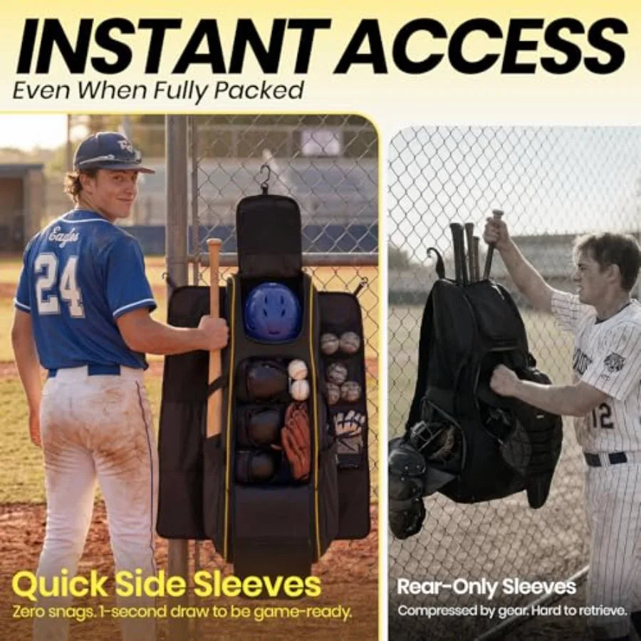 Rolling Baseball Catchers Gear Bag With Wheels And Locker Organizer