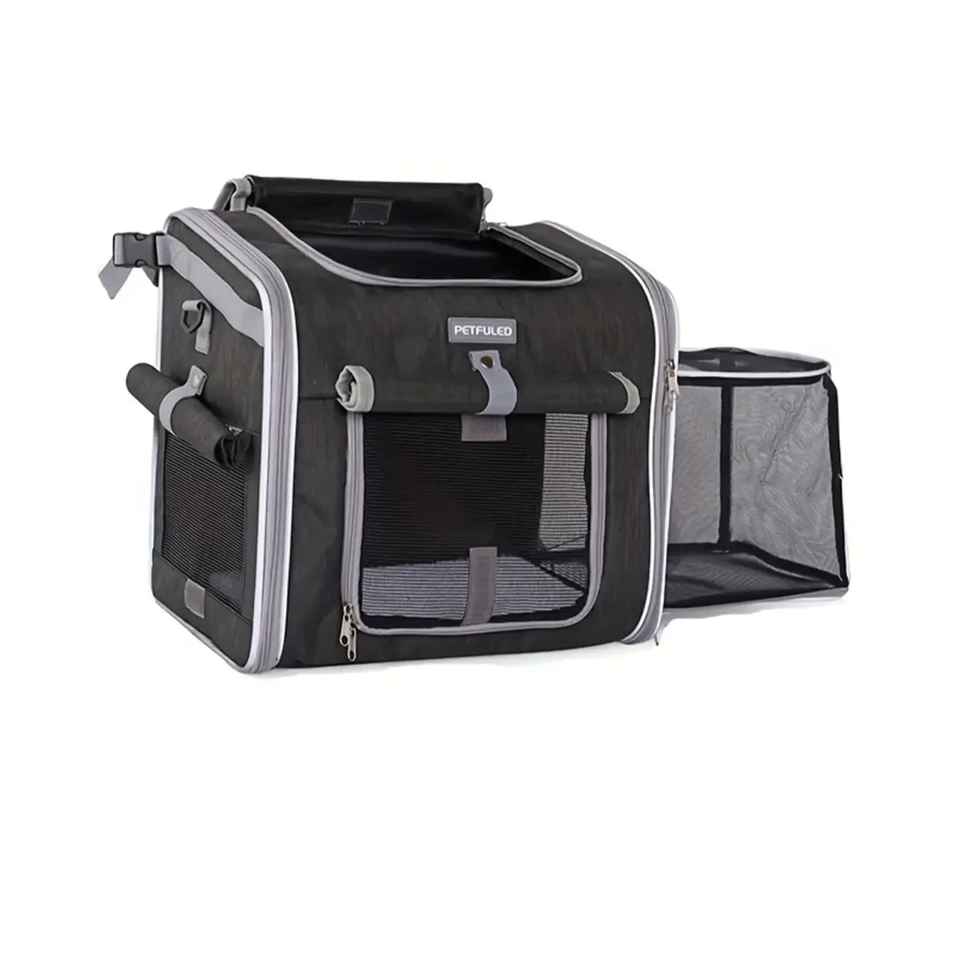 Fuled Dog Cat Bike Basket Carrier Expandable Soft Sided Backpack
