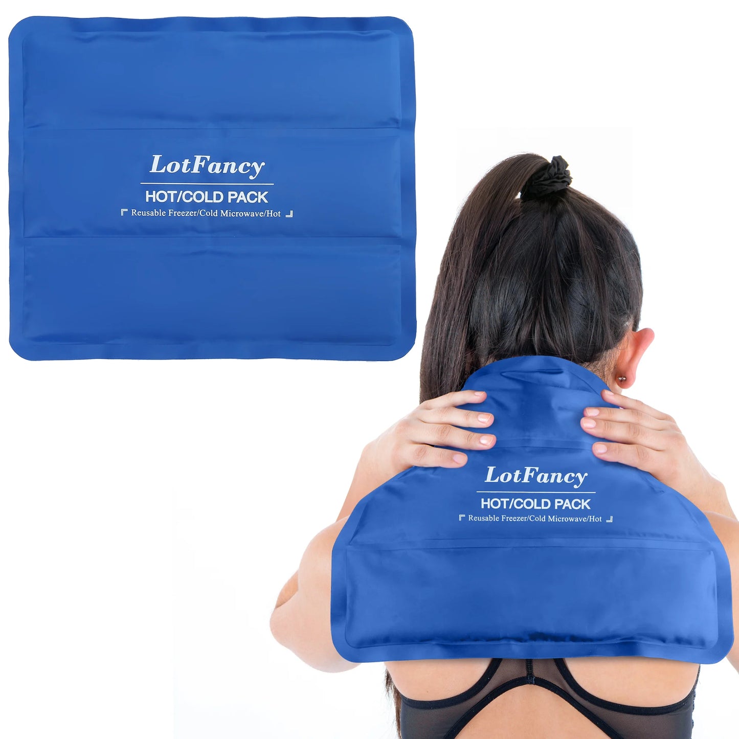 Ice Pack for Injuries, Reusable Large Hot Cold Pack for Therapy, Heating or Cooling Gel Pad for Back Shoulder Knee Waist Sprains