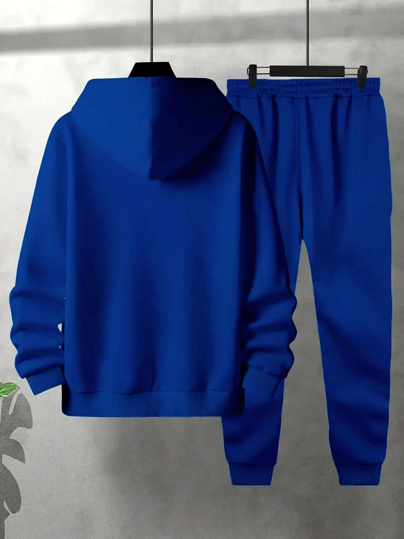 Men's Paris letter printed hoodie and drawstring sweatpants set