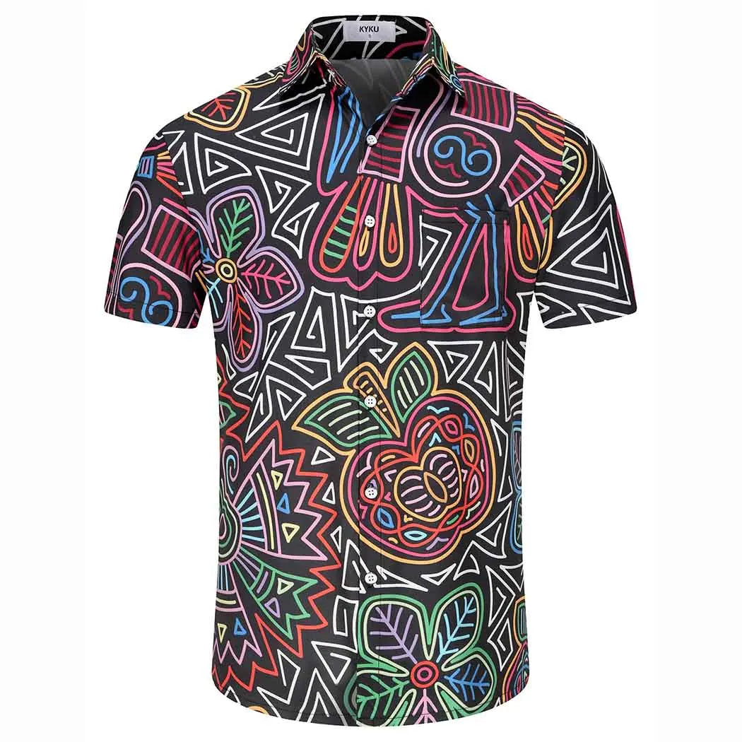 KYKU Mexico Shirt For Men Funny Hawaiian Button Down