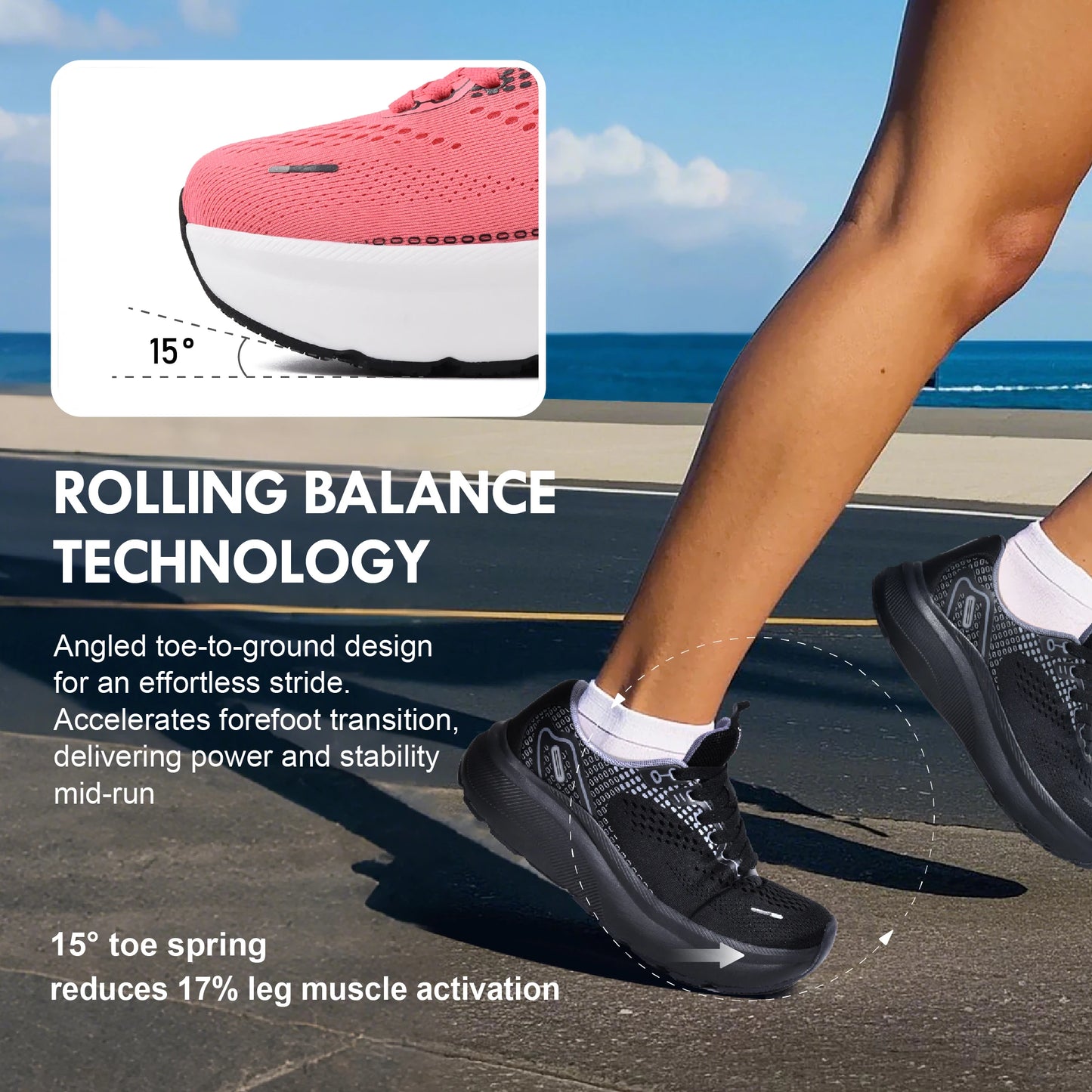 Wide Toe Box Shoes Women Arch Support Orthopedic Running Sneakers