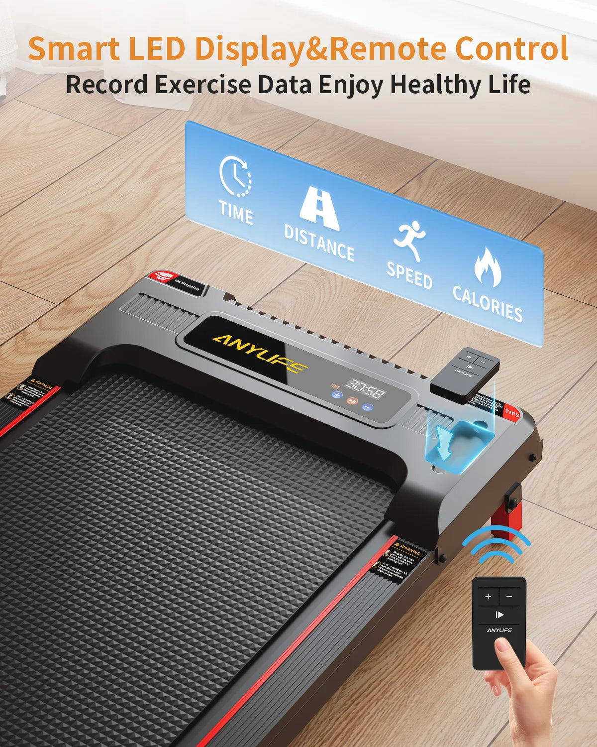 None Under Desk Treadmill 2.5HP Home Walking Pad 330lbs Capacity
