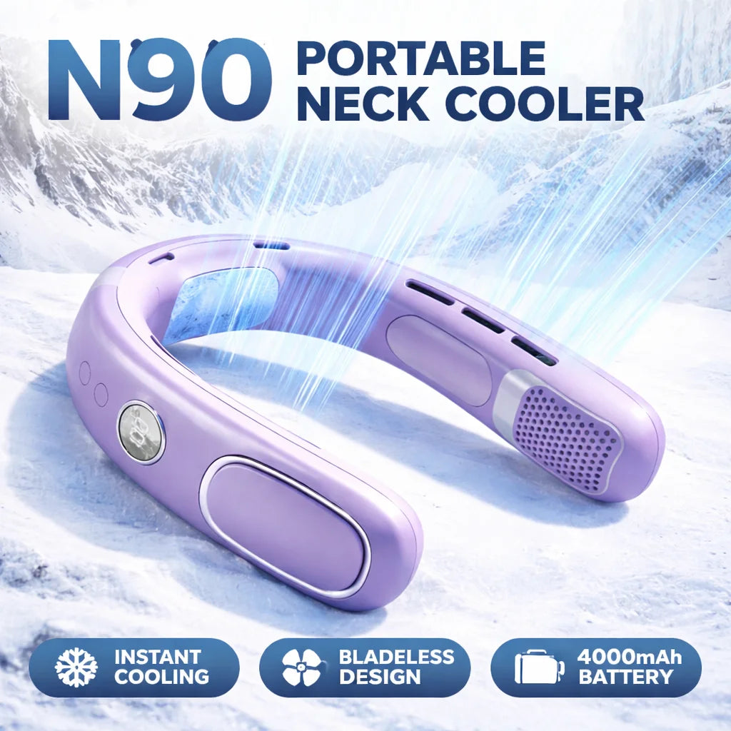 N90 Neck Fan Bladeless USB Rechargeable 5 Speed Portable
