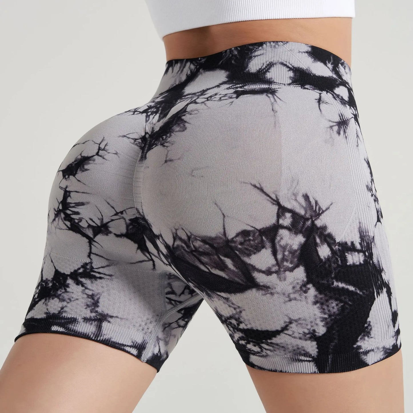 Tie Dye Yoga Shorts for Women High Elastic Gym Fitness