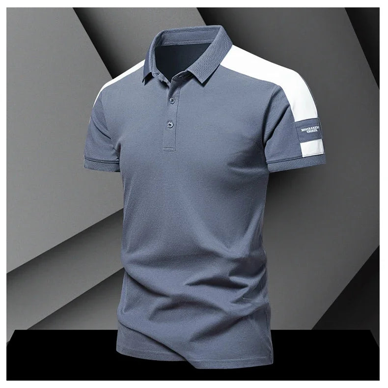 Lane JT Men Polo Shirt Summer Ice Silk Cotton Casual