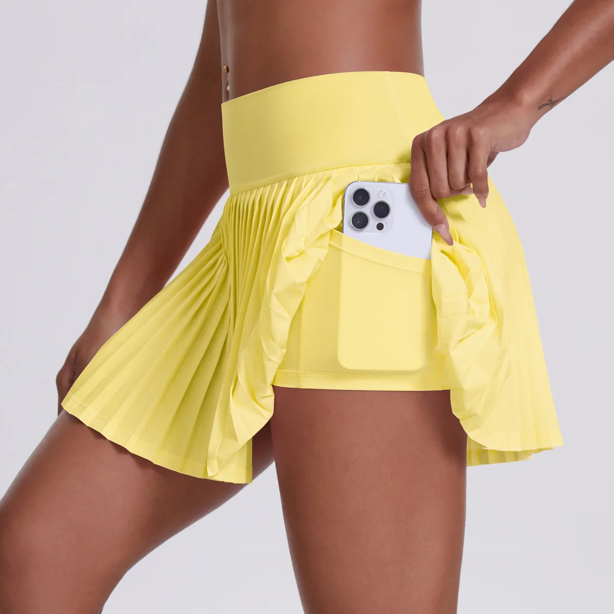 Caeruleus Women Sports Pleated Skirt With Shorts Inside