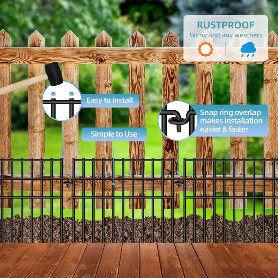 XMSJ Garden Animal Barrier Fence 26 Pack No Dig Dog Border