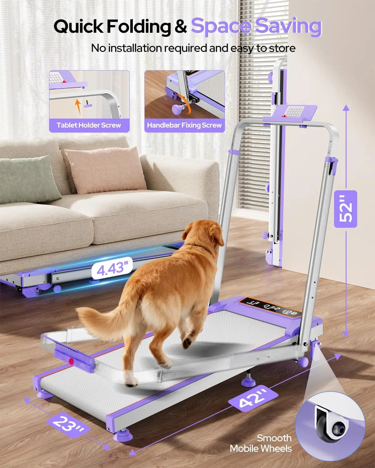 Walking Pad Treadmill With Incline And Foldable Under Desk