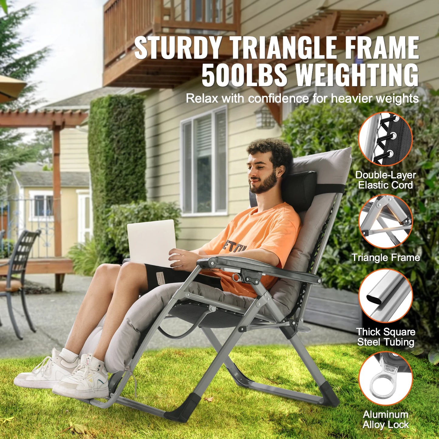 SucceBuy Zero Gravity Chair Recliner With Footrest And Cupholder