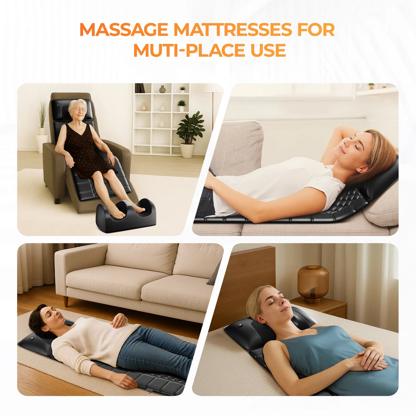 HOMEMASSA Shiatsu Full Body Massage Mat With Heat Ten Motors