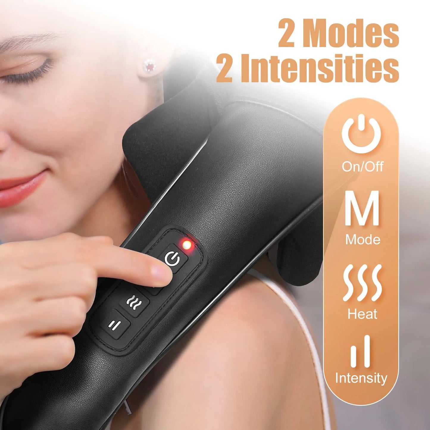 MASGREE Shiatsu Cordless Back Neck Shoulder Massager With Heat