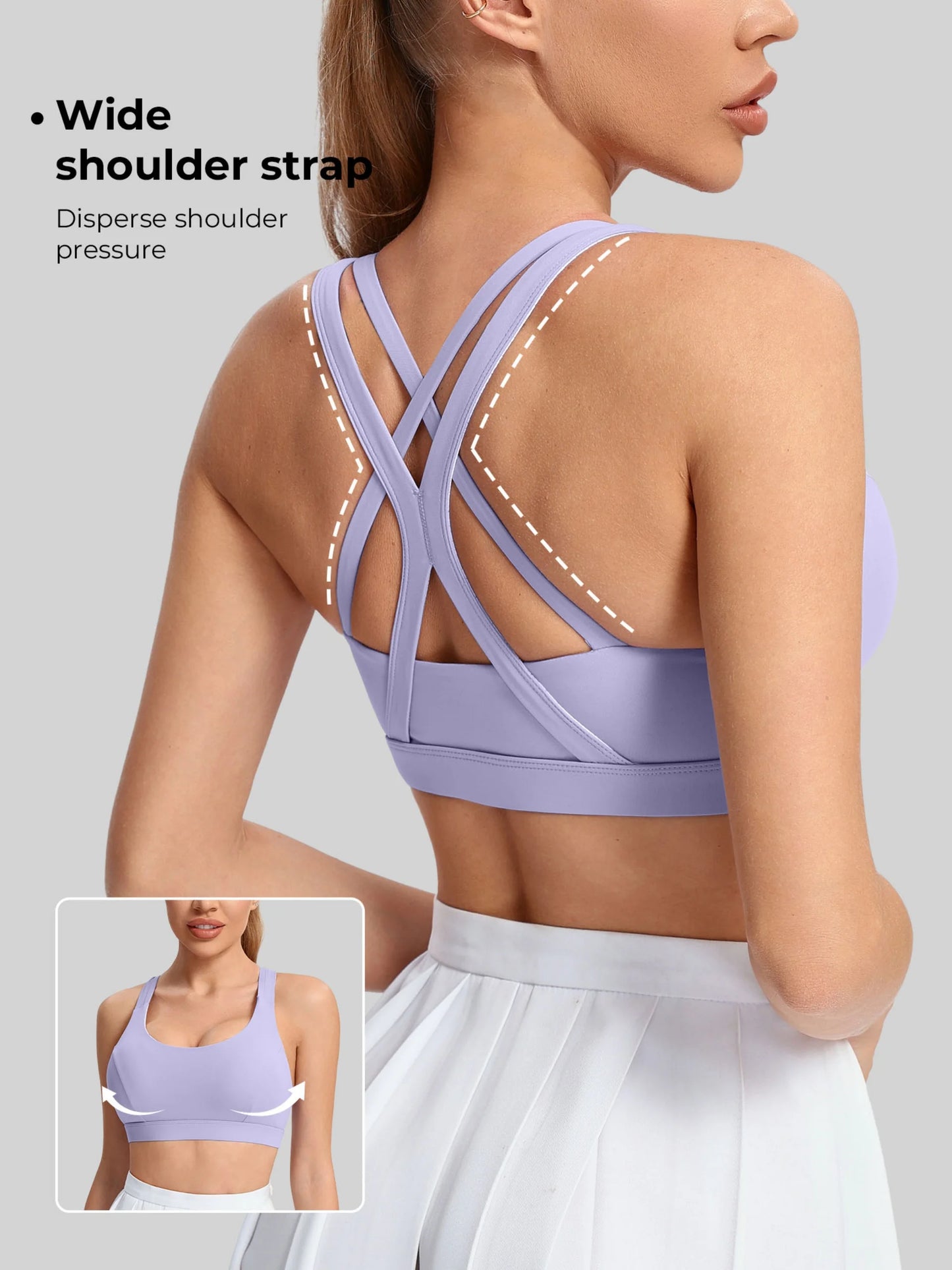Women's Yoga Sports Bra With Back Straps Breathable Nylon Blend WX1037