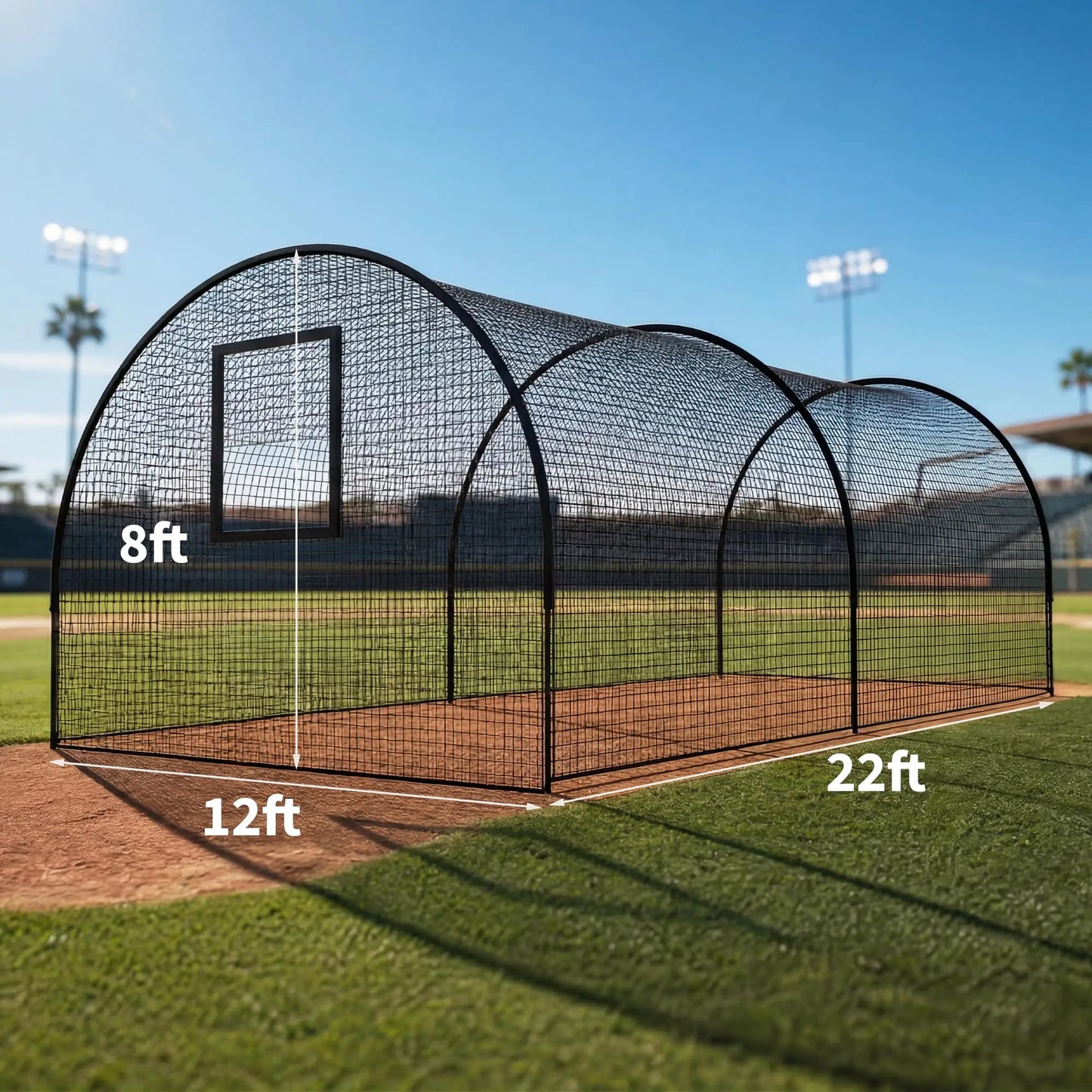 HiMISS Batting Cage With Frame And Net For Backyard Training