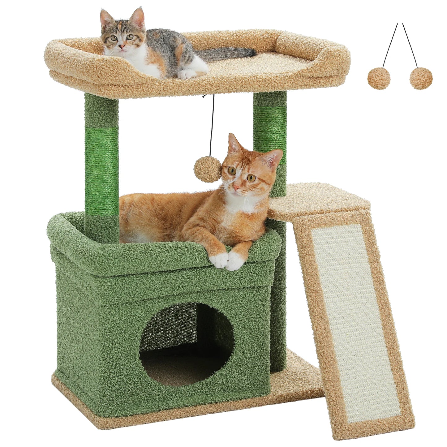 PAWZ Road Small Cat Tree Tower With Sisal Scratching Post