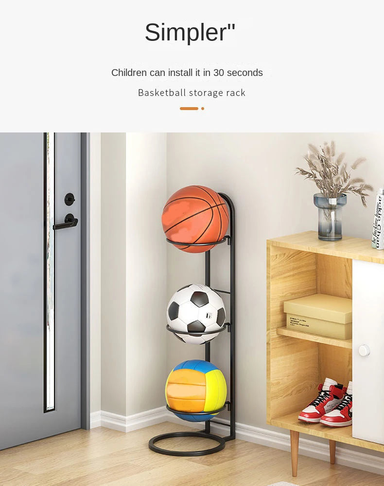 Indoor Kids Ball Storage Rack For Basketball Football Volleyball Kindergarten